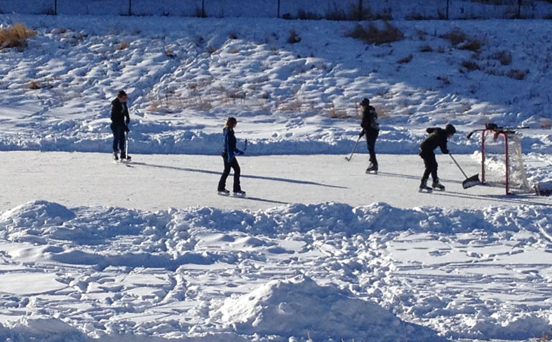 Rainbow Falls hockey rink