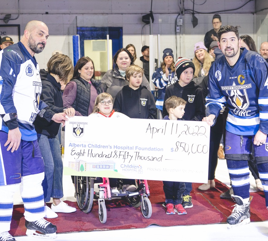 hockey marathon cheque presentation